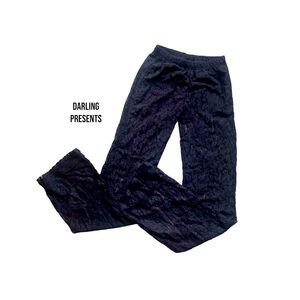 Lace Peekaboo Bell Bottom Pants Women Color Black Size 0-4